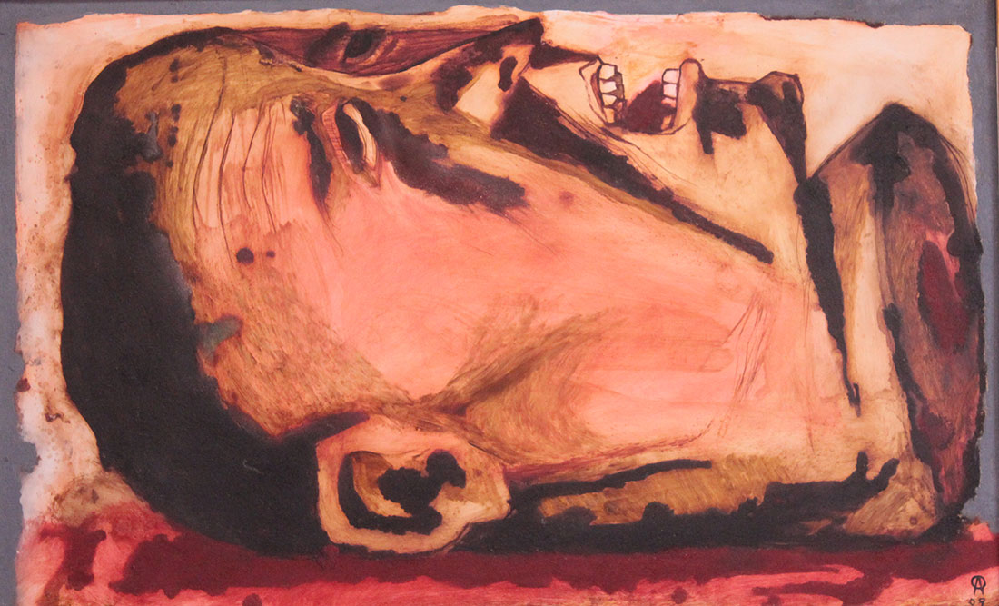 "Cabeza", de Antonio Ramírez, 2009. Mixta sobre plástico, 75 x 121 cm