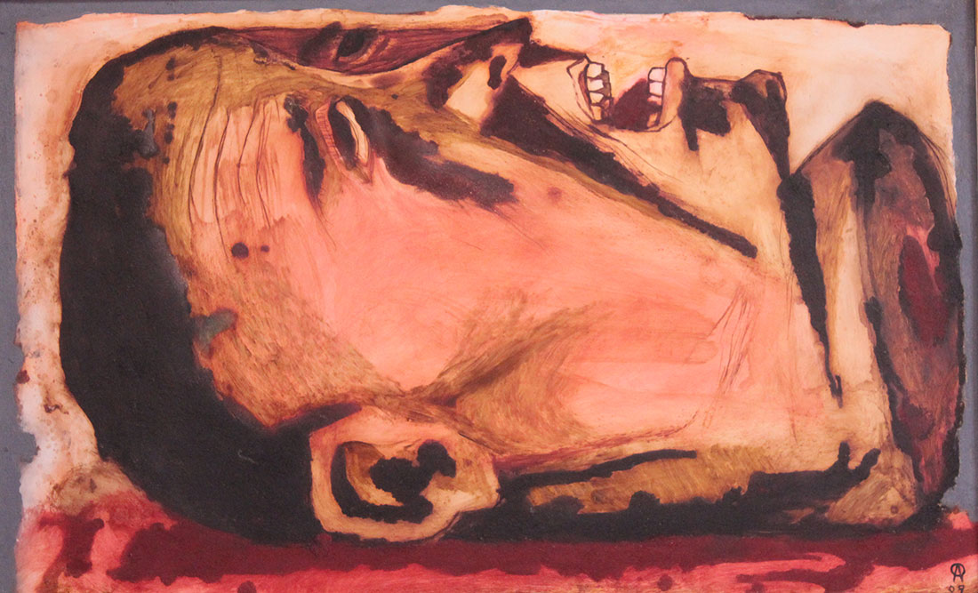 "Cabeza", de Antonio Ramírez, 2009. Mixta sobre plástico, 75 x 121 cm