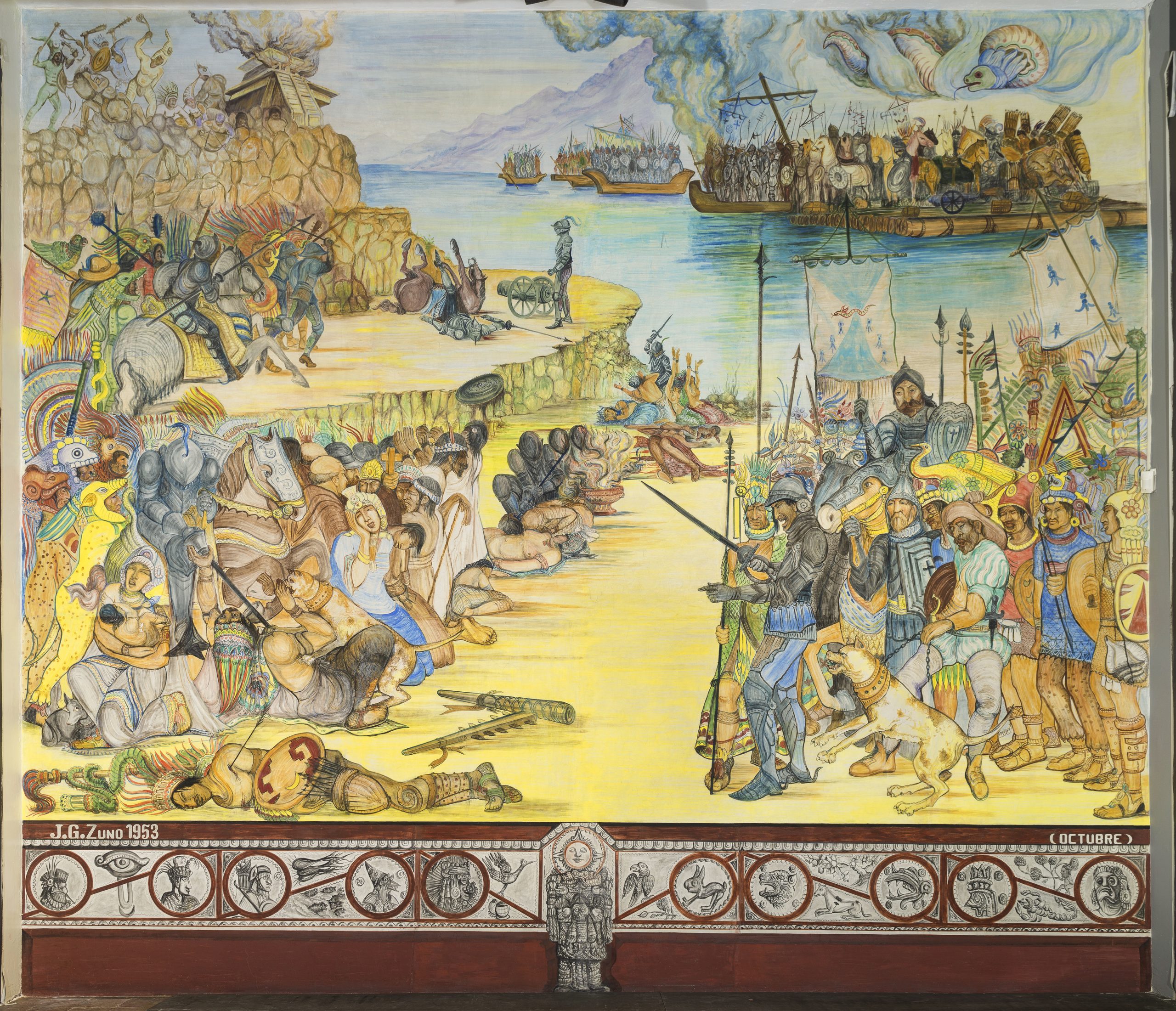 Mural "La Conquista de la Nueva Galicia", de Guadalupe Zuno