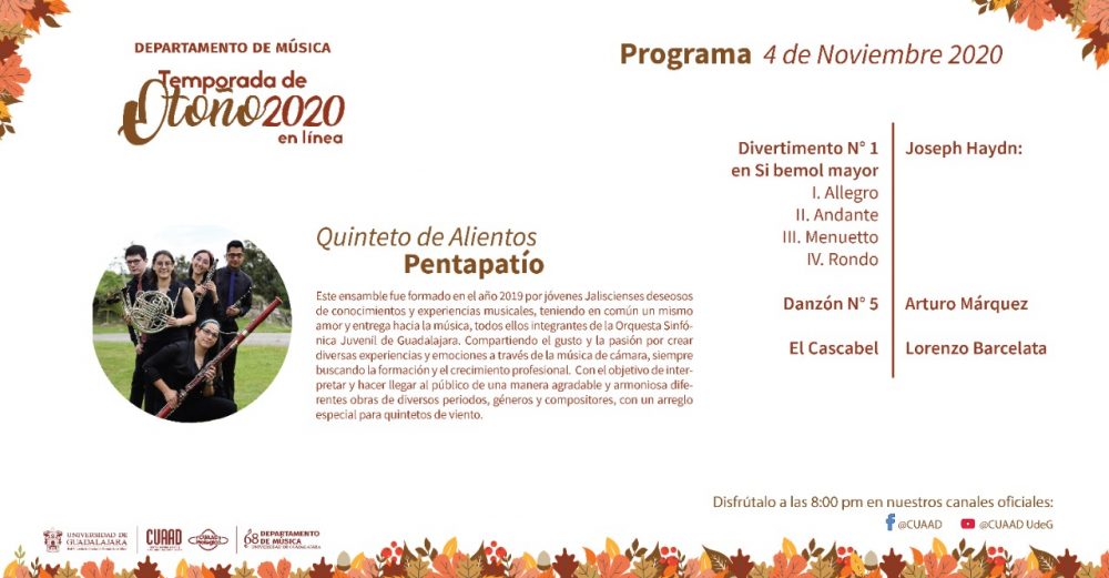 Quinteto Pentapatio. Temporada de Otoño del CUAAD