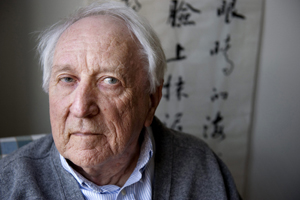 File photo of Swedish poet Tomas Transtroemer at his home in Stockholm