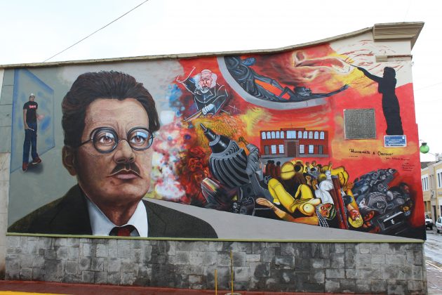 Mural urbano sobre José Clemente Orozco, en Ciudad Guzmán. Fotografía: Iván Serrano Jauregui