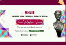Anuncian convocatoria para la Presea al Servicio Social Irene Robledo García