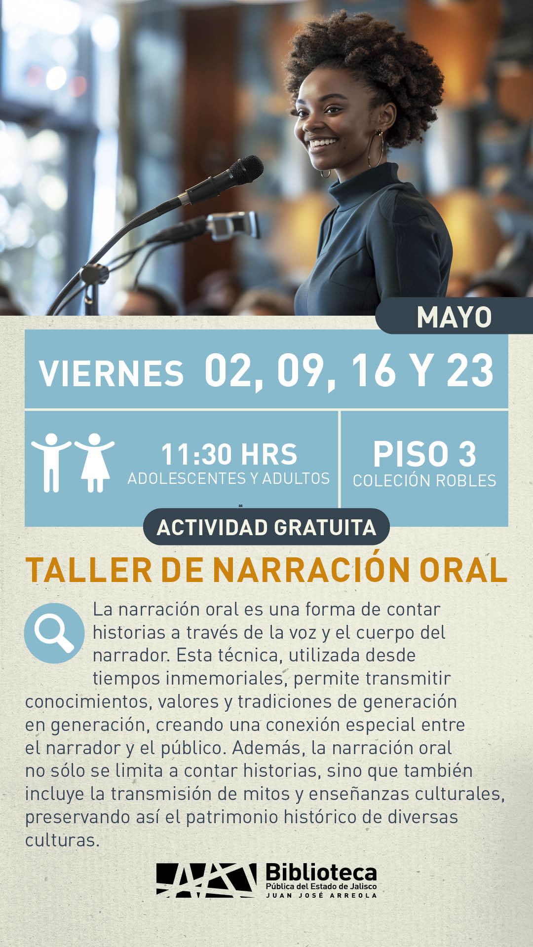 02, 09, 16 Y 23 TALLER DE NARRACIÓN