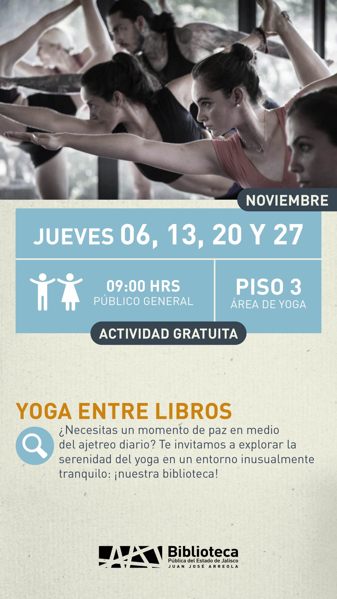 06, 13, 20 Y 27 YOGA ENTRE LIBROS