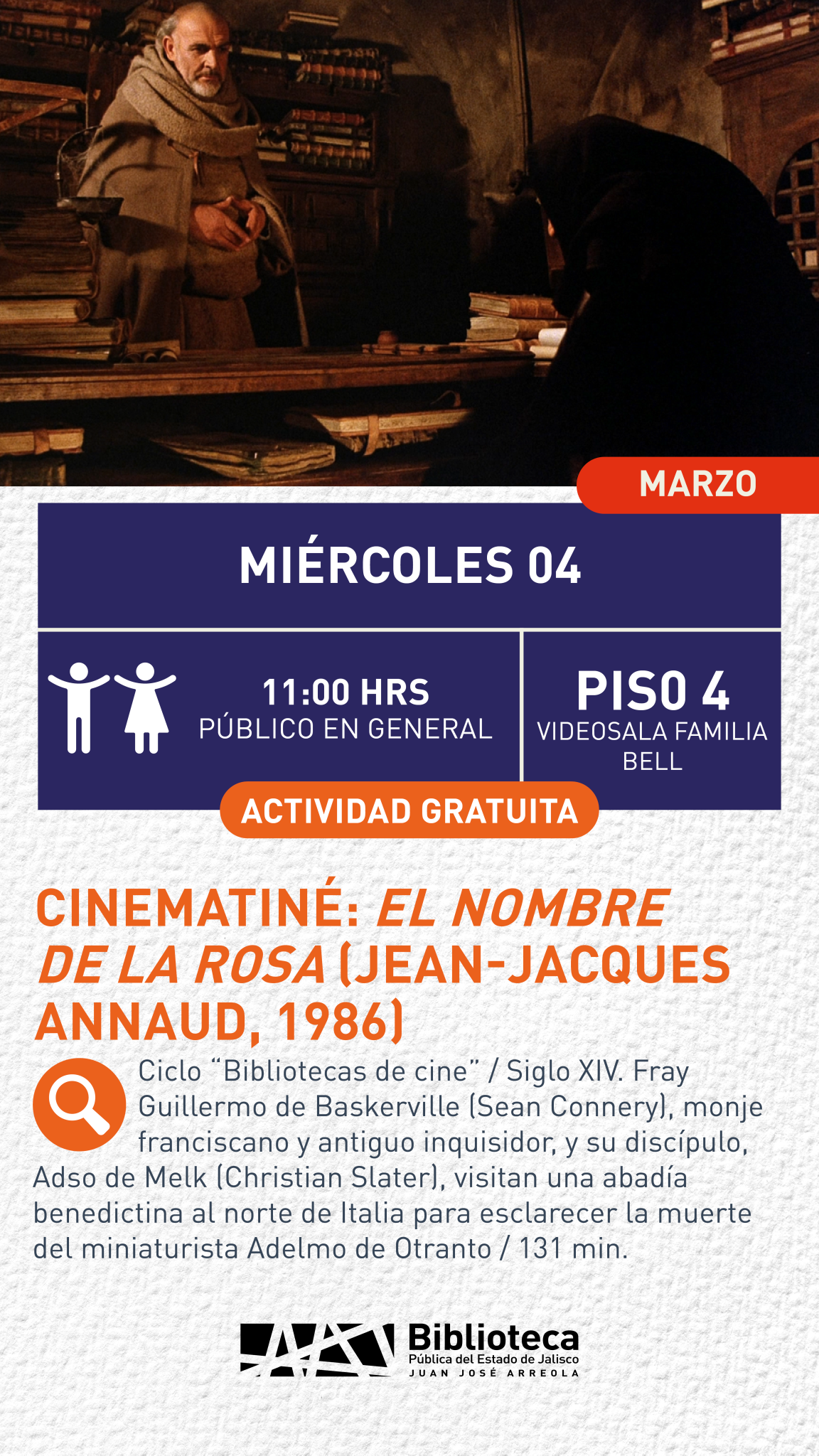 04 CINE MATINÉ EL NOMBRE DE LA ROSA