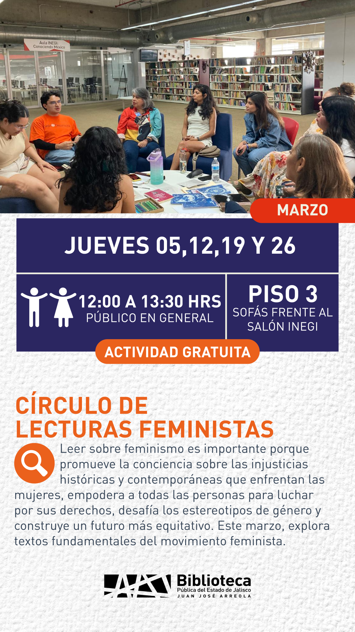 05, 12, 19 Y 26 CÍRCULO DE LECTURAS FEMINISTAS