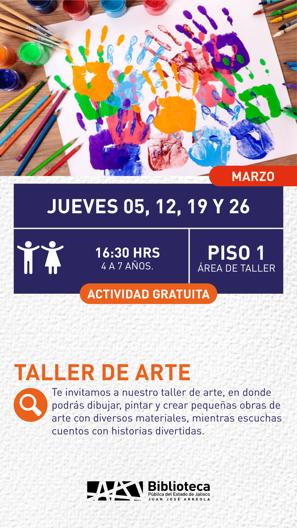 05, 12, 19 Y 26 TALLER DE ARTE
