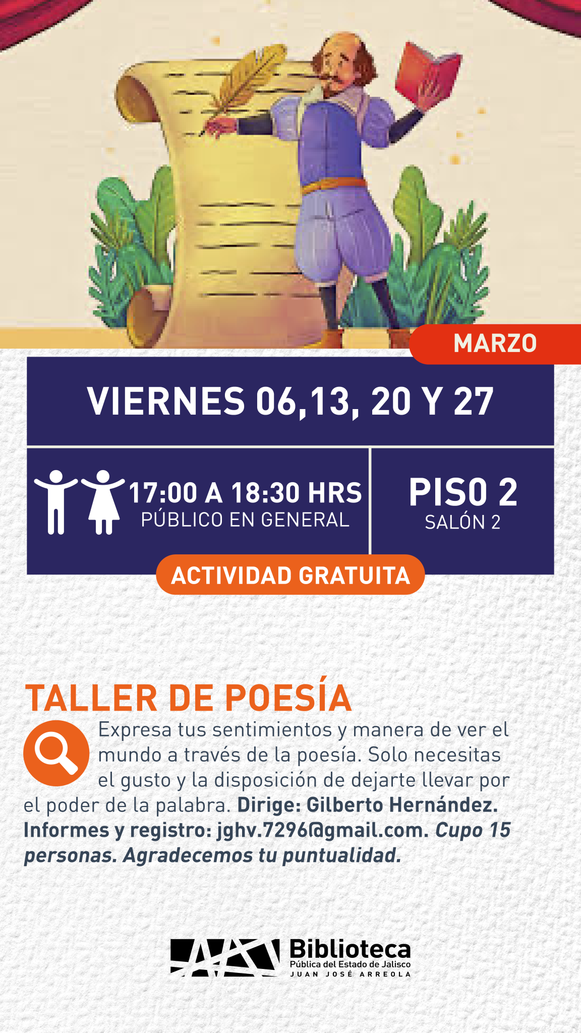 06, 13, 20 Y 27 TALLER DE POESIA