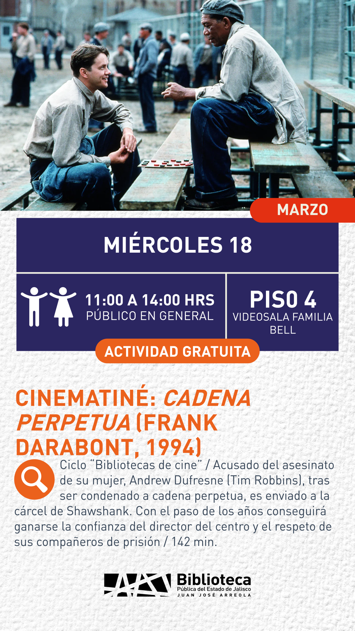 18 CINE MATINÉ CADENA PERPETUA