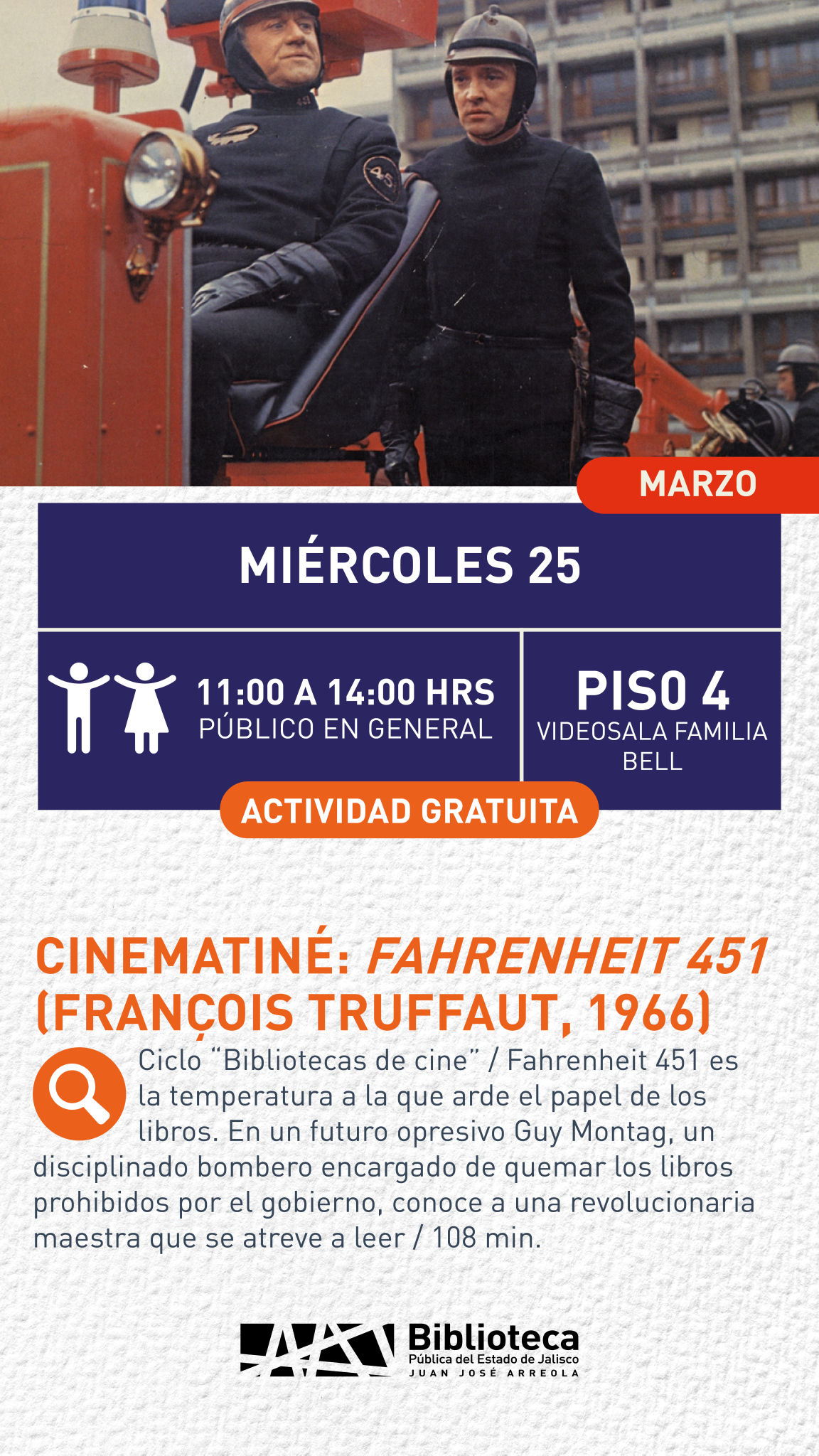 25 CINE MATINÉ FAHRENHEIT 451